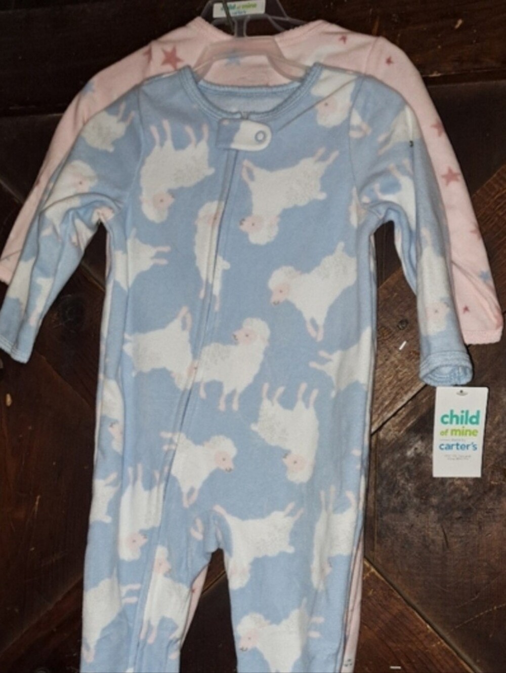 Carters Blue Lamb Print Baby One-Piece